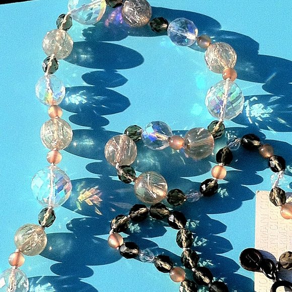 Vintage Runway Couture ARMANI Collezione necklace RARE NWT Iridescent crystal - Picture 2 of 8
